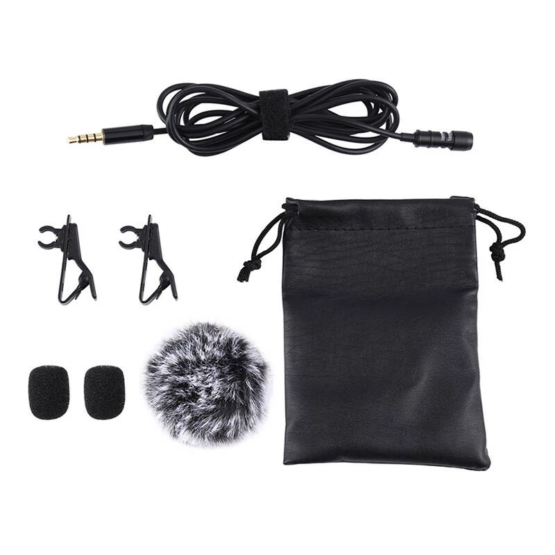 PULUZ PU424 Lavalier-Mikrofon 1,5 m 3,5 mm TRRS omnidirektionales Kondensator-Ansteckmikrofon für Smartphones, DSLR-Kameras, Laptops - Schwarz