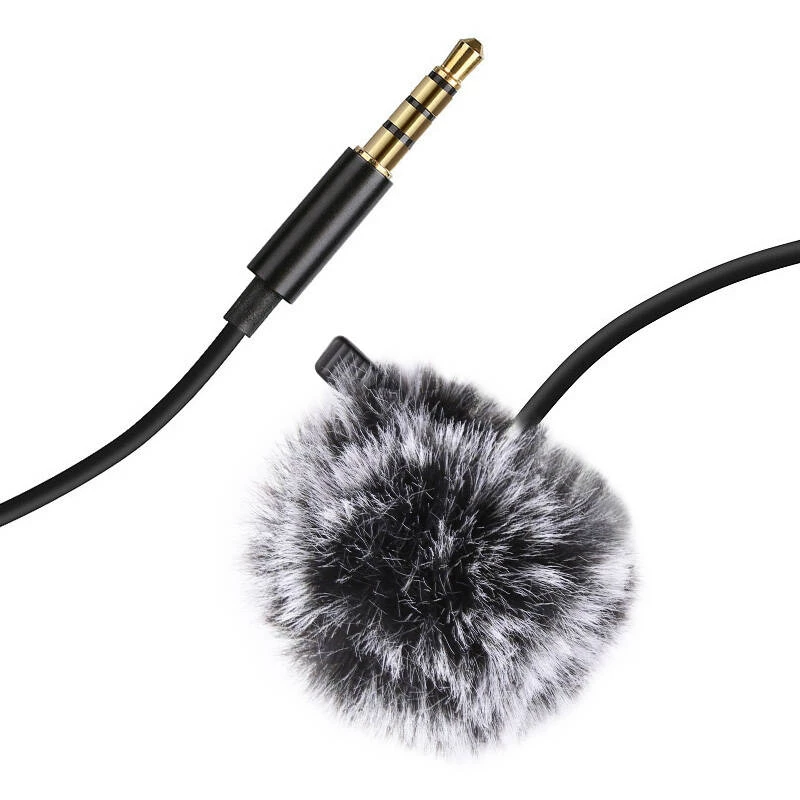 PULUZ PU424 Lavalier-Mikrofon 1,5 m 3,5 mm TRRS omnidirektionales Kondensator-Ansteckmikrofon für Smartphones, DSLR-Kameras, Laptops - Schwarz