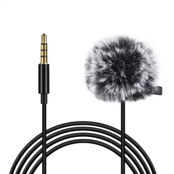 PULUZ PU424 Lavalier-Mikrofon 1,5 m 3,5 mm TRRS omnidirektionales Kondensator-Ansteckmikrofon für Smartphones, DSLR-Kameras, Laptops - Schwarz