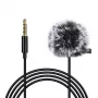 PULUZ PU424 Lavalier-Mikrofon 1,5 m 3,5 mm TRRS omnidirektionales Kondensator-Ansteckmikrofon für Smartphones, DSLR-Kameras, Laptops - Schwarz