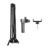 PULUZ PU650B Live-Streaming-Halterung mit Handyhalter (Schwarz) – Tischständer mit 16-cm-LED-Ringleuchte