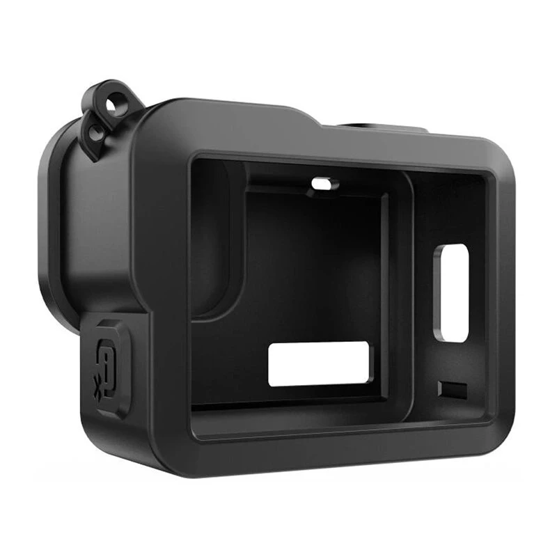 PULUZ PU717B Silikonhülle für GoPro HERO 9/10/11/12 Schwarz - Schutzhülle mit Objektivdeckel und Handschlaufe