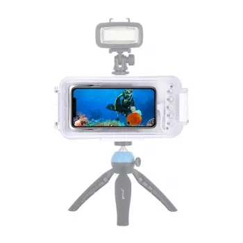 PULUZ PU9010W Wasserdichte Hülle für iPhone – 45m Unterwasser-Gehäuse, Weiß