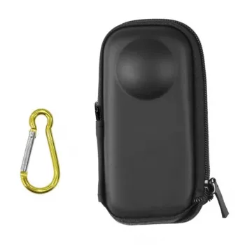 PULUZ PU984B Schutzhülle für Insta360 X4 und X5 – Stoßfeste EVA-Hülle mit individuellem Schaumstoffeinsatz, weichem Flanellfutter, Mesh-Zubehörtasche und Tragegriff (Schwarz)