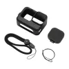 PULUZ Silikonhülle für GoPro HERO12, HERO11, HERO10, HERO9 Black mit Objektivschutz und Trageband (Schwarz)