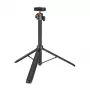 PULUZ Stativ für Smartphone mit Selfie-Stick 1,4 m – PU730B, Bluetooth-Fernauslöser, 360°-Drehung, Schwarz