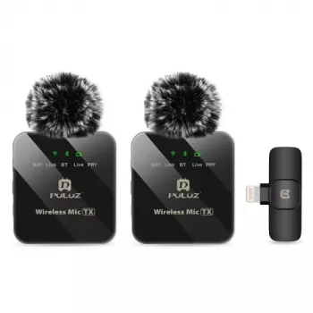 PULUZ Kabelloses Digitales Dual-Mikrofon, Clip-on, Lightning