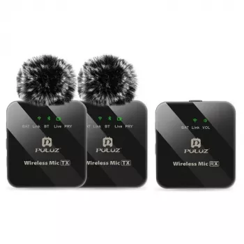PULUZ Kabelloses Digitales Dual-Mikrofon mit Clip, OTG USB Type-C, Lightning