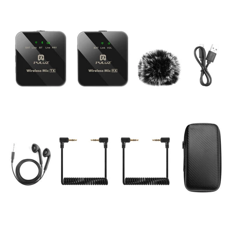 PULUZ Wireless Lavalier Microphone 2 TX + 1 RX