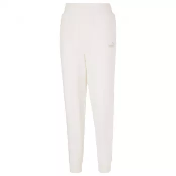 PUMA ESS+ Stickerei High-Waist Hose Damen Creme Größe L