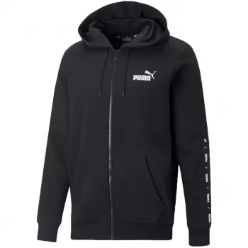 PUMA ESS+ Tape Kapuzenpullover mit durchgehendem Reißverschluss FL Puma Black