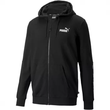 PUMA ESS+ Tape Full-Zip Hoodie TR Black 848768 01 Herren-Fleece-Jacke mit Tape-Ärmeln