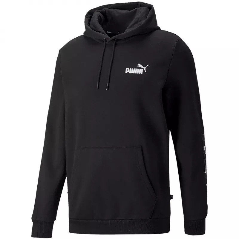 PUMA ESS+ Tape Hoodie FL Herren Fleece-Hoodie Schwarz