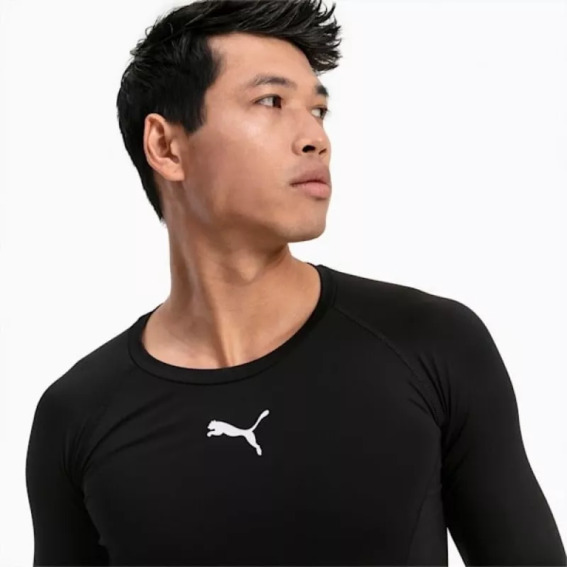PUMA teamFINAL 21 Herren-Trainingsshirt Schwarz/Weiß Größe L