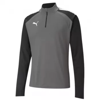 PUMA teamLIGA 1/4 Herren-Sweatshirt mit Reißverschluss Grau-Schwarz