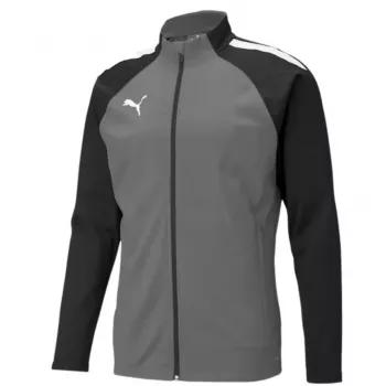 PUMA teamLIGA Herren-Trainingstop mit Viertelreißverschluss, Medium Grey Heather/Puma Black, Größe S