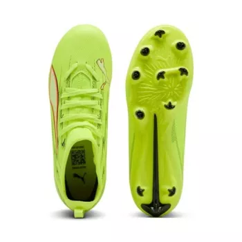 Puma Ultra 6 Match FG/AG Kinder-Fußballschuhe Schwarz Weiß Fire Orchid Größe 38