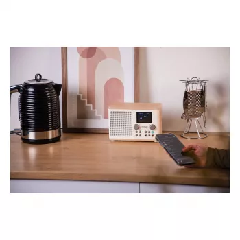 Pure Classic H4 DAB/DAB+/FM Digitalradio mit Bluetooth, Cotton White/Eiche