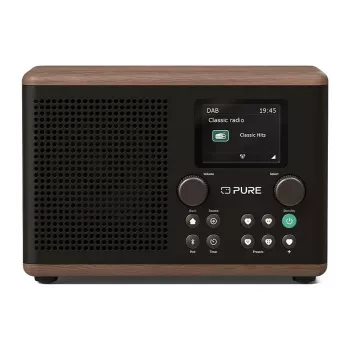 Pure Classic H4 DAB+ FM Radio mit Bluetooth 5.3, Coffee Black/Walnut, 10W
