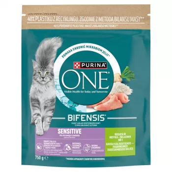 Purina ONE Sensitive Turkey & Rice Trockenfutter für Katzen 750g
