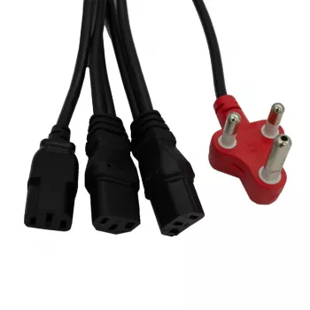 PWR Dedicated to 3 Headed Cable 3,8 m - 3-in-1 USB-A auf Lightning, USB-C, Micro-USB geflochtenes Lade- und Datenkabel, Schwarz