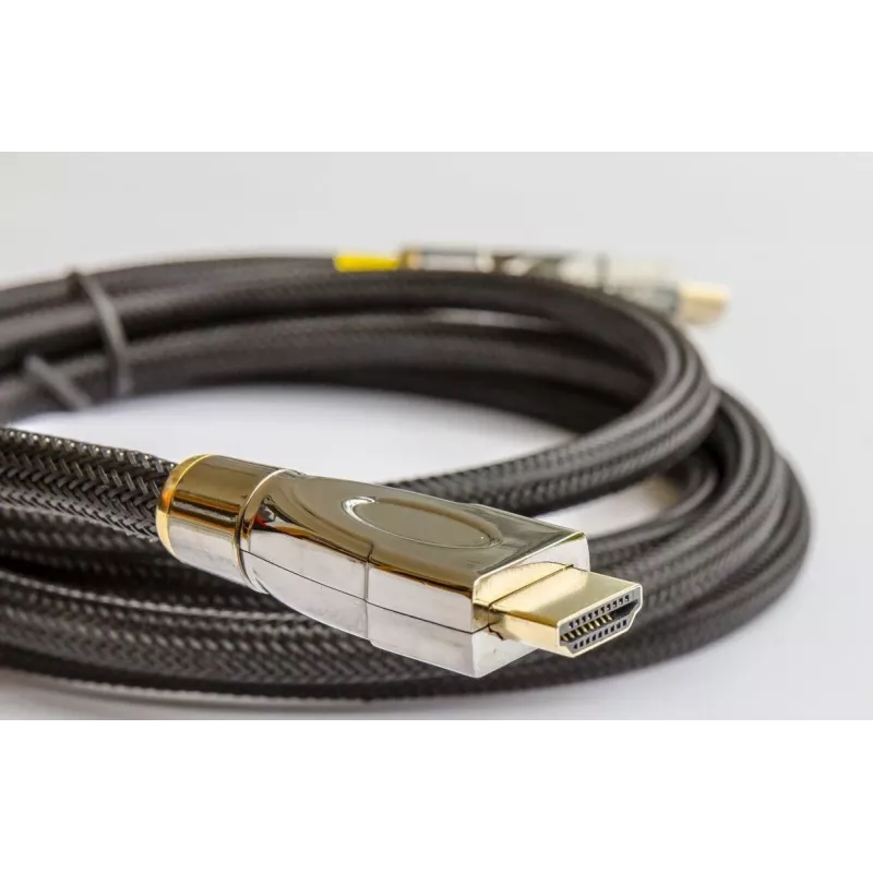 PYTHON GC-M0022 20m aktives High-Speed HDMI-Kabel mit Ethernet, 4K2K/UHD, Redmere-Chip, vergoldete Kontakte, OFC, Nylongeflecht, Schwarz