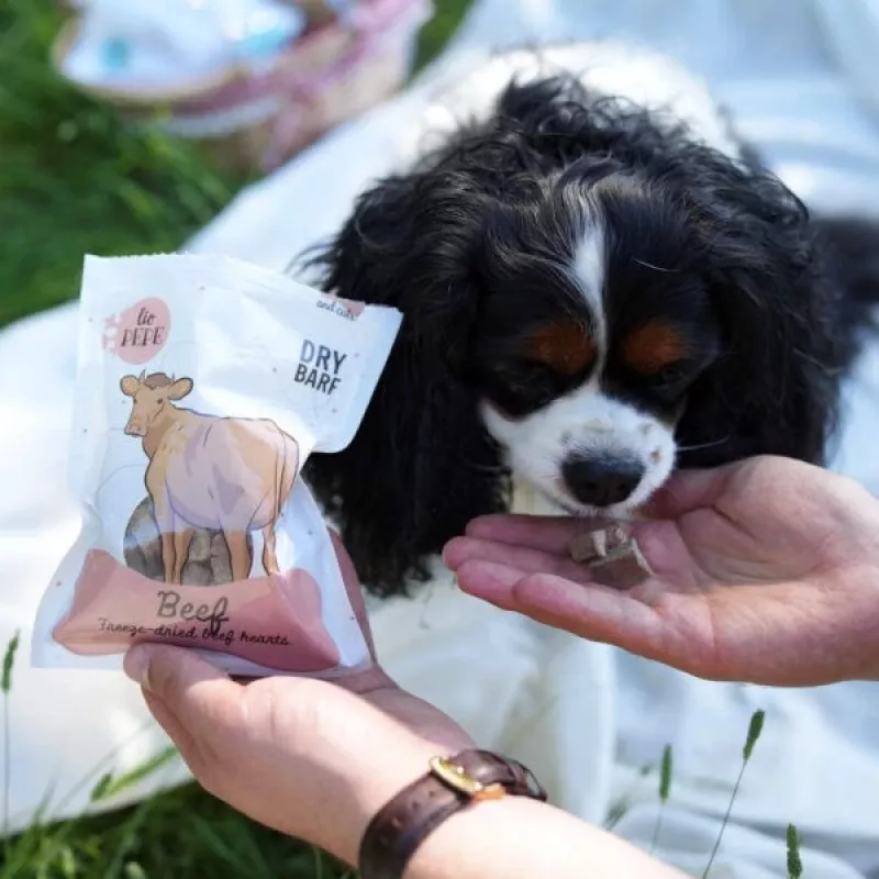 PZW Paka Zwierzaka Lio Pepe Gefriergetrocknete Rinderherzen Leckerli für Hunde & Katzen 60g