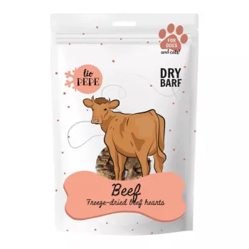 PZW Paka Zwierzaka Lio Pepe Gefriergetrocknete Rinderherzen Leckerli für Hunde & Katzen 60g