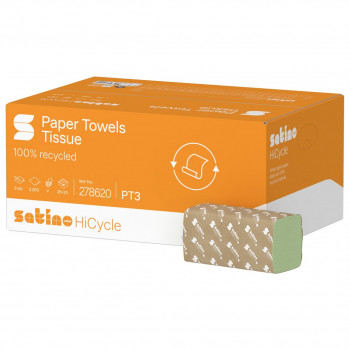 Satino HiCycle Papierhandtücher V-Falz, grün, 3200 Blatt