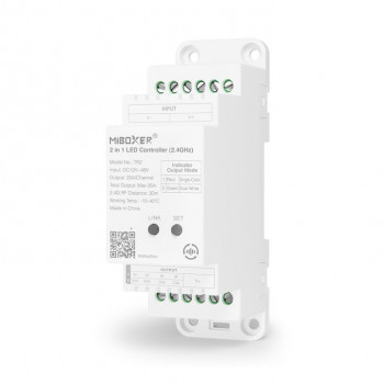 MiBoxer TR2 2-in-1-LED-Controller, DIN-Schiene, 12–48 V DC, 20 A