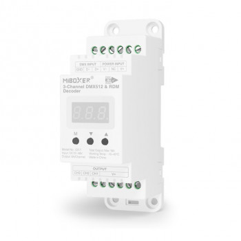 MiBoxer D3-T 3-Kanal-DMX512/RDM-LED-Decoder, DIN-Schiene, 12–48 V DC
