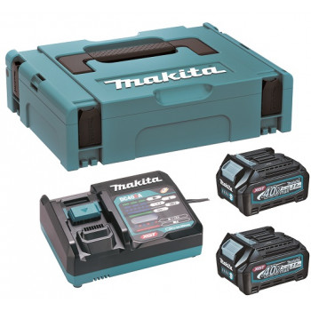 Makita 191J81-6 XGT 40 V max Akku-Set, 2 × BL4025 2,5 Ah, DC40RA, MAKPAC