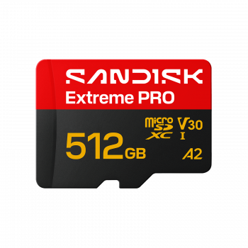 SanDisk Extreme PRO microSDXC 512 GB UHS-I A2 V30, bis zu 250/170 MB/s, SDSQXCJ-512G-GS6MA