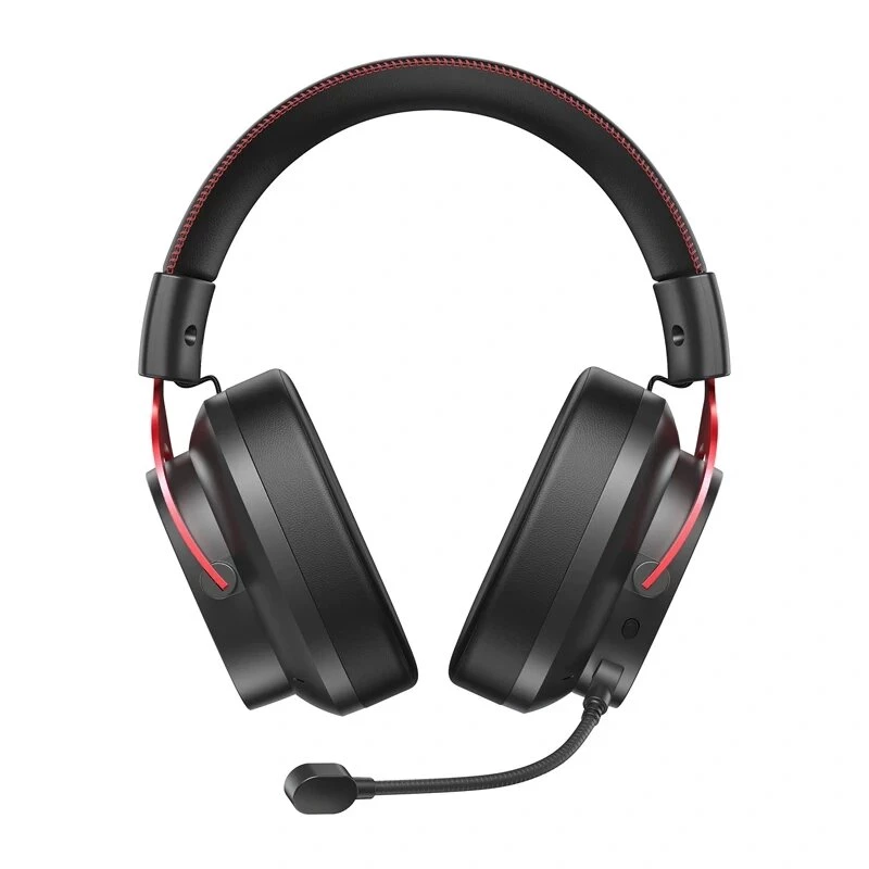 QCY Heroad VT200 Gaming-Headset – Schwarz & Rot, 50-mm-Treiber, virtueller 7.1-Surround, RGB-LED, USB-A