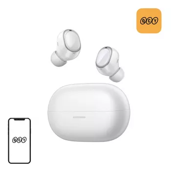 QCY Melobuds A30 True Wireless Earbuds – Bluetooth 5.3, ENC, 30h Playtime, IPX5, Weiß