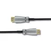 Qoltec 50472 High-Speed HDMI-Kabel mit Ethernet 20m 4K@60Hz 18Gbps vergoldete Anschlüsse Schwarz & Silber
