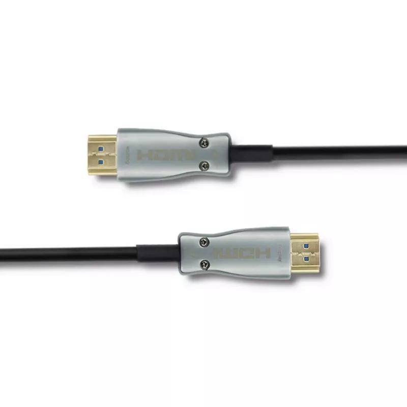 Qoltec 50472 High-Speed HDMI-Kabel mit Ethernet 20m 4K@60Hz 18Gbps vergoldete Anschlüsse Schwarz & Silber