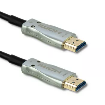 Qoltec 50472 High-Speed HDMI-Kabel mit Ethernet 20m 4K@60Hz 18Gbps vergoldete Anschlüsse Schwarz & Silber
