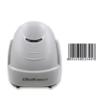 Qoltec 50877 1D Laser Barcode Scanner USB Weiß