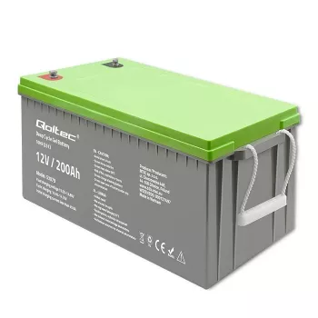 Qoltec 53079 Deep Cycle Gel Batterie 12V 200Ah (62,5 kg)