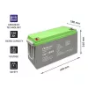 Qoltec Deep Cycle Gel-Batterie 12V 150Ah 44,5kg