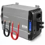 Qoltec Reiner Sinus Wechselrichter 12V auf 230V 3000W/6000W mit LCD, USB, USB-C, LiFePO4/GEL/AGM Kompatibel