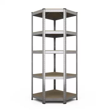 RACK BUDGET RANGULAR 180X90X45CM - 5 Regale, Grau, Steckmontage