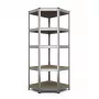 RACK BUDGET RANGULAR 180X90X45CM - 5 Regale, Grau, Steckmontage