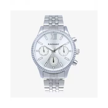 RADIANT MAN RA629701 Analog-Quarzuhr 44,5 mm Edelstahl schwarzes Zifferblatt silbernes Milanaise-Armband