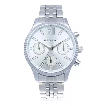 RADIANT Herren Analog Quarzuhr RA589701 44mm Edelstahl Schwarzes Zifferblatt