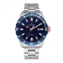 RADIANT Herren Analog Quarz Armbanduhr RA602201 45mm Edelstahl Milanaise Armband Schwarzes Zifferblatt