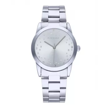 RADIANT Herren Quarz Analog Uhr RA606201 36mm Edelstahl Schwarzes Zifferblatt Silbernes Armband
