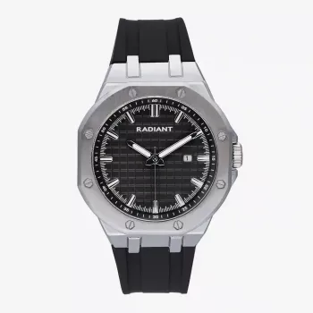 RADIANT Herren Quarz Analoguhr RA652202 44mm Edelstahl Blaues Zifferblatt