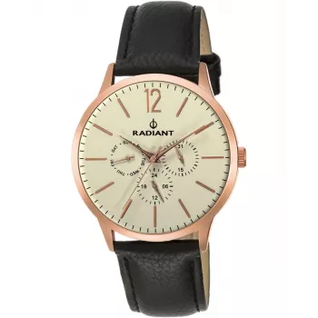 RADIANT Herrenuhr RA415605 43mm Edelstahl Schwarzes Zifferblatt